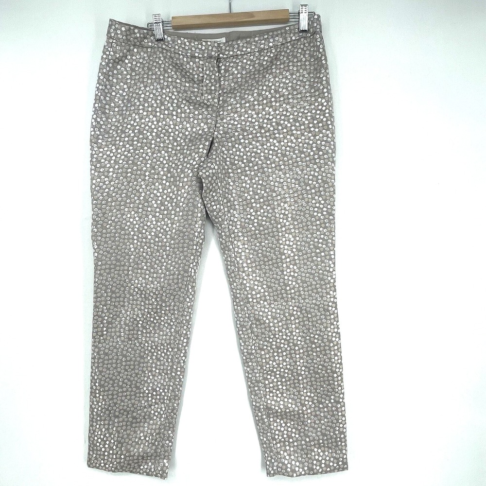Dylan & Rose Penelope Metallic Jacquard Pants Women's Size 10 Cropped